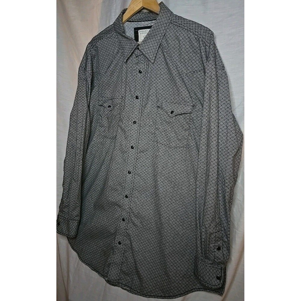 Panhandle Rough Stock Western Shirt Mens Sz 2XL Geometric Pearl Snap Cowboy - Picture 4 of 10